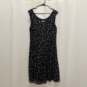 Vintage Black and Pink Floral Dress